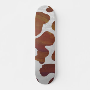 Skateboard Impression Brown et blanche de vache