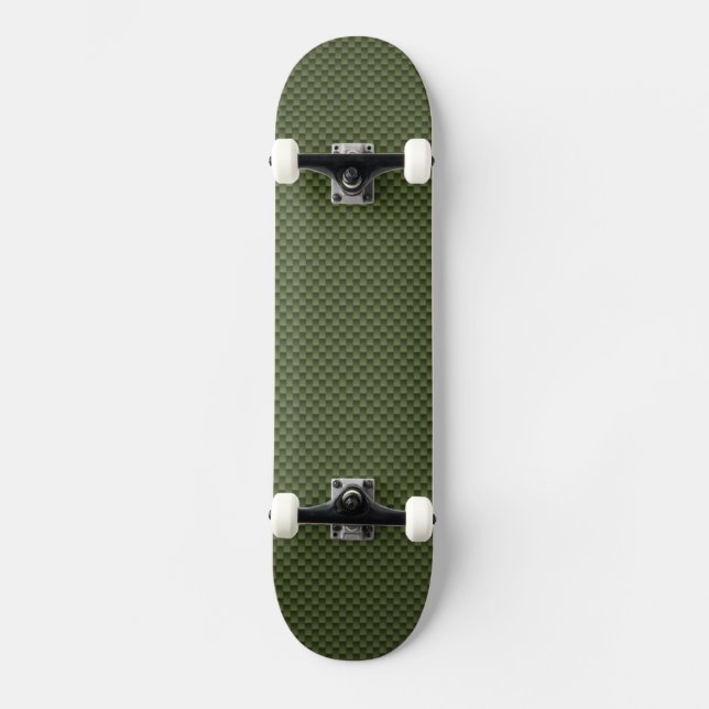 Skateboard Impression de fibre de carbone verte de l'Armée de (Recto)