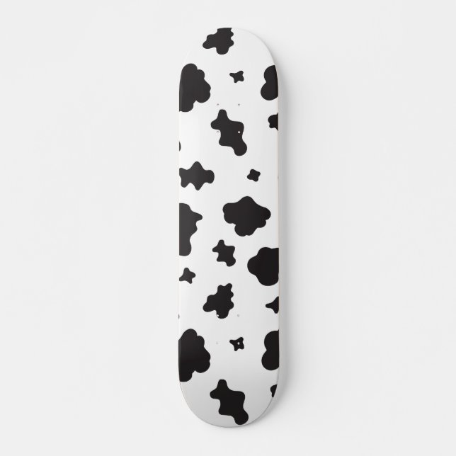Skateboard Impression de vache noir et blanc (Devant)