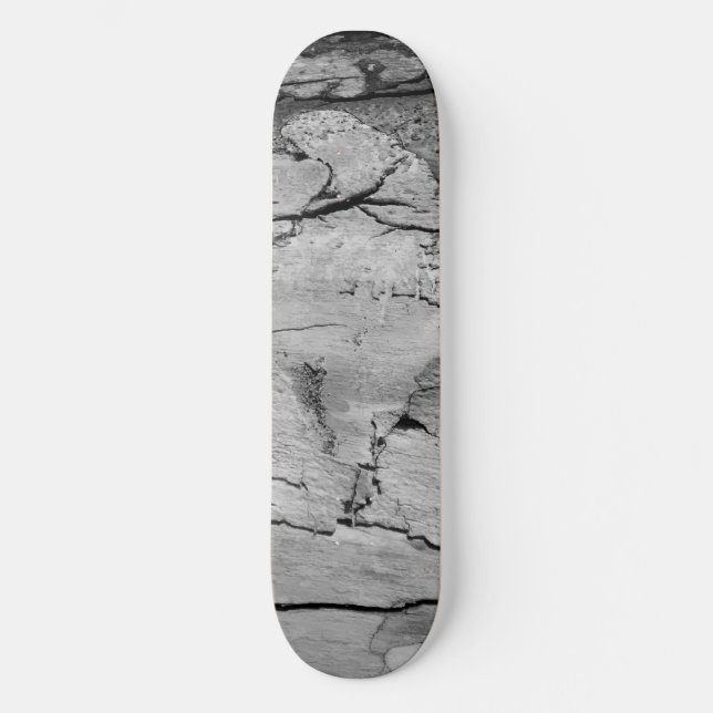 Skateboard Impression en bois noir et blanc (Recto)