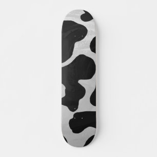 Skateboard Impression noire et blanche de vache