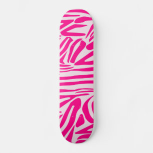 Skateboard Impression zèbre rose