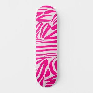 Skateboard Impression zèbre rose