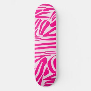 Skateboard Impression zèbre rose