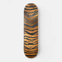 Imprimé Animal Rayures de Tigre Noir Brun Glamour