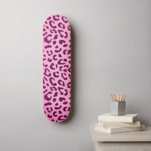 Skateboard Imprimé léopard rose élégant