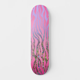 Skateboard Imprimé Tigre Rose Pailleté Demi