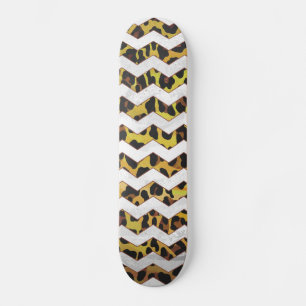 Skateboard Imprimerie Leopard Brown et jaune Cevron