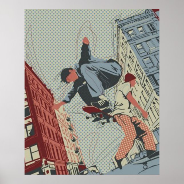 Skateboard in the City Poster (Devant)
