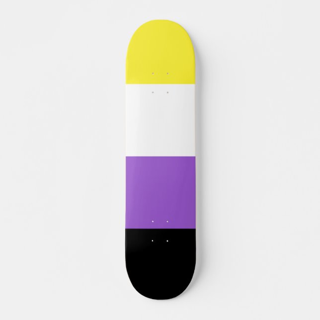 Skateboard Indicateur de fierté non binaire (Devant)