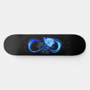 Skateboard Infini lumineux avec rose bleue