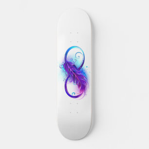 Skateboard Infinity with purple feather
