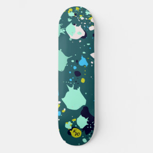 Skateboard Initiales cool vert coloré
