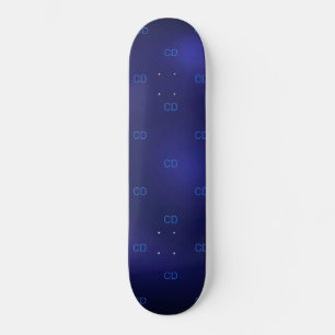 Skateboard Initiales de monogramme bleu marine minimaliste