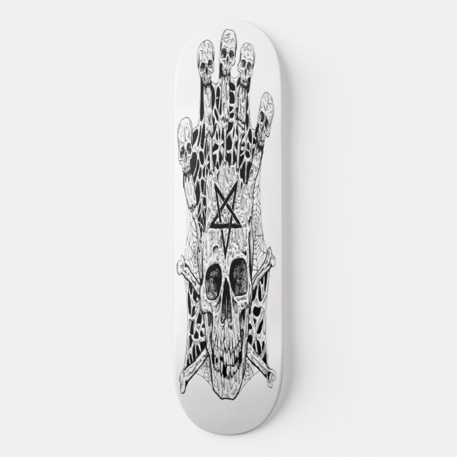 skateboard Ink Drawing Skull Skate (Vorderseite)