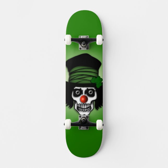Skateboard Irish Skeleton Clown Green (Recto)