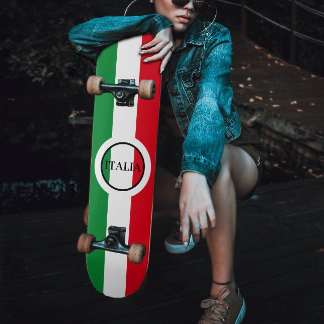 Skateboard Italie Drapeau italien Rouge Blanc Vert Italia (Italy Italian Flag Red White Green Italia Skateboard)