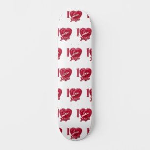 Skateboard J'aime Jésus Cœur Rouge