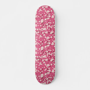 Skateboard  Japanese Cherry Blossom Flower Pink Floral