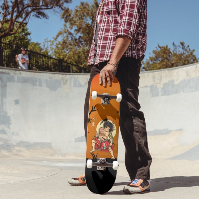 Skateboard Japonais Dragon Tattoo Samurai Guerrier (Extérieur 2)