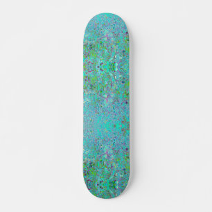 Skateboard Jardin à fleurs vert et violet Abstrait Aqua