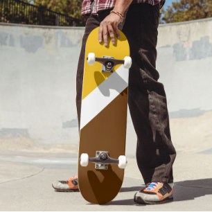 Skateboard Jaune blanc Brown couleur pâle Conception des bloc