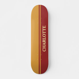 Skateboard Jaune de moutarde et rouge marron