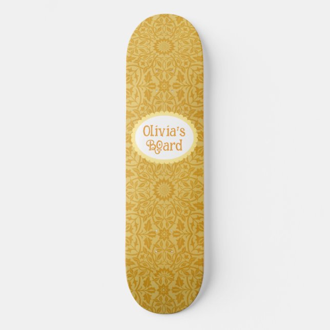 Skateboard Jaune doré personnalisé (Recto)