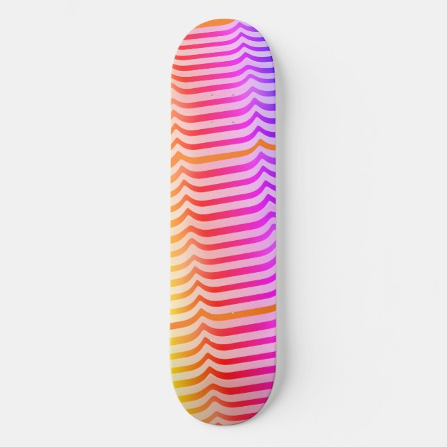 Skateboard Jazzy Trippy Psychedelic Tropical Stripey Motif (Recto)