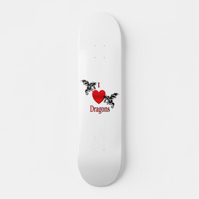 Skateboard Je Coeur Dragons (Devant)