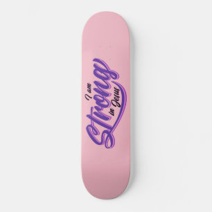 Skateboard Je suis fort en Jésus Noir et pourpre