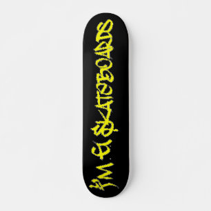 Skateboard Je suis G Skateboards (Stylin BRK Font) - noir/jau