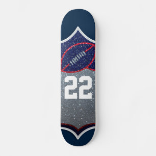 Skateboard Jersey de football Parties scintillant rouge blanc