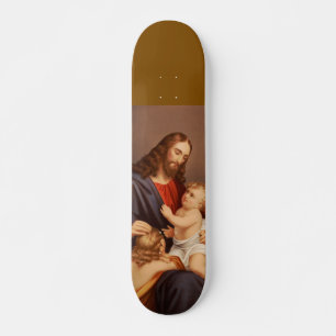Skateboard Jésus-Christ avec les Enfants Premium Beaux-Arts