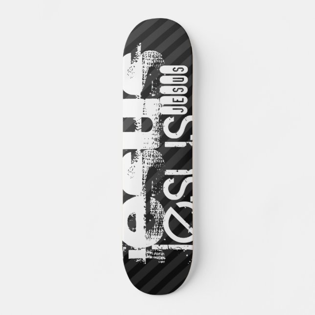 Skateboard Jésus ; Gris Noir & Foncé (Recto)