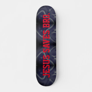 Skateboard Jésus Sauve Bro. Patinage bleu Motif Abstrait