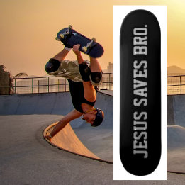 Skateboard Jésus Sauve Bro. Skate noir