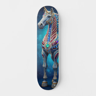 Skateboard Jeweled Unicorn