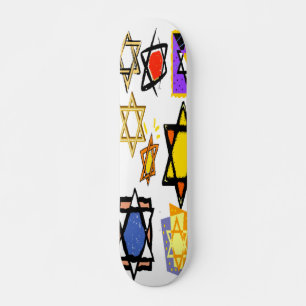 SKATEBOARD JEWISH STARS PRO DECK - JUDAIC GIFTS - HANOUKKA