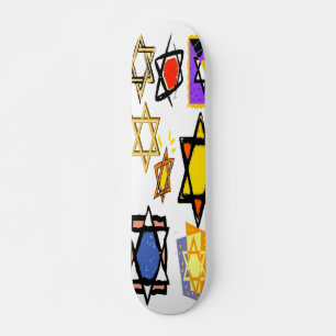 SKATEBOARD JEWISH STARS PRO DECK - JUDAIC GIFTS - HANOUKKA