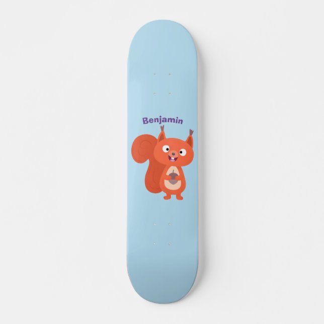 Skateboard Joli dessin animé d'écureuil roux (Devant)