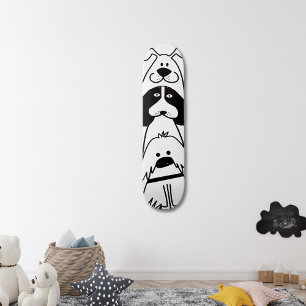Skateboard Joli dessin de chien de dessin minimaliste pour an