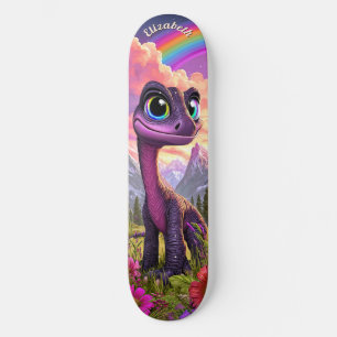 Skateboard Joli dinosaure rose Art Fantastique pour Enfants