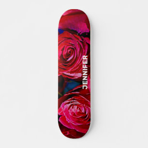 Skateboard Joli Ensemble De Roses Rouges
