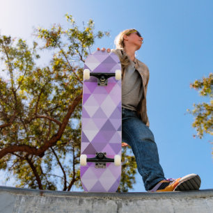 Skateboard Joli Lavender Motif de diamant géométrique