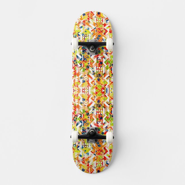 Skateboard Joli ressort coloré abstrait motif (Recto)