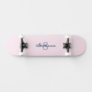 Skateboard Joli Rose Pastel Élégant Simple Mignon Monogrammé