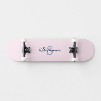 Skateboard Joli Rose Pastel Élégant Simple Mignon Monogrammé