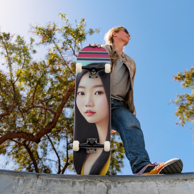SKATEBOARD JOLIE SKATEBOARDS D'ART POUR FILLES ASIATIQUES (Extérieur 1)