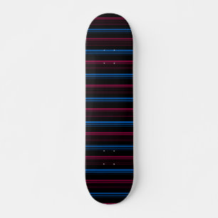 Skateboard Jolies rayures bleues roses 